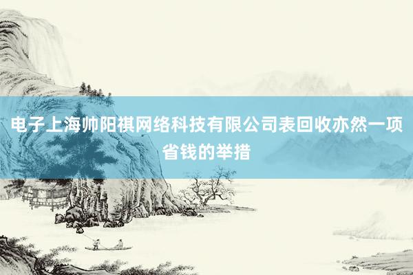电子上海帅阳祺网络科技有限公司表回收亦然一项省钱的举措